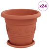 vidaXL Taimepotid 24 pcs Kohviroosa &Oslash; 26 x 21.5 cm Plastmass