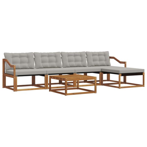 vidaXL V&auml;li diivanikomplekt padjaga 6 pcs Looduslik ja Hele Hall