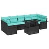 vidaXL Aia Diivanikomplekt padjaga 8 pcs Must Pol&uuml; Rattan