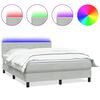 vidaXL kontinentaalvoodi madrats ja LED, helehall, 140x210 cm, samet