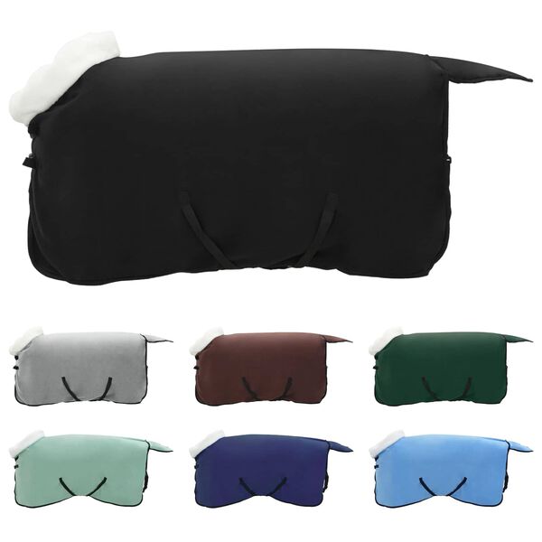 vidaXL Hobuste K&auml;tter Must 115 cm Polaarflee&ccedil;