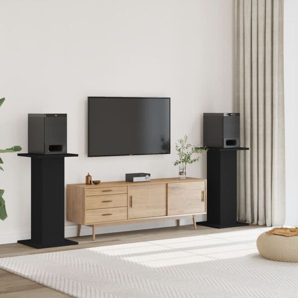 vidaXL kõlarialused 2 tk, must, 30x30x80 cm, tehispuit