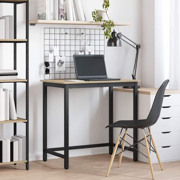 vidaXL laud Sonoma tamm 100 x 50 x 76,5 cm T&ouml;&ouml;deldud puit ja teras