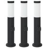 vidaXL pollarvalgustid pistikupesaga, 3 tk, 50 cm, roostevaba teras, IP44
