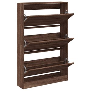 vidaXL jalatsikapp, pruun tamm, 80 x 21 x 125,5 cm, tehispuit