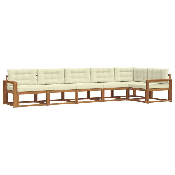 vidaXL V&auml;li diivanikomplekt padjaga 6 pcs Looduslik ja kreem