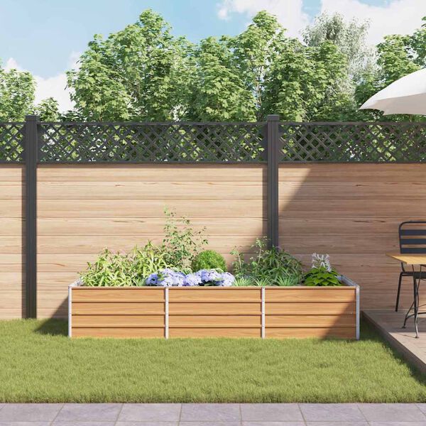 vidaXL K&otilde;rgendatud aia taimelava Helepruun 240 x 80 x 45 cm Tsinkteras