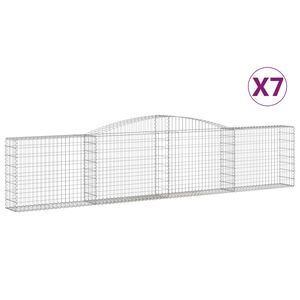 vidaXL kaarekujulised gabioonkorvid 7 tk, 400x30x80/100 cm, raud