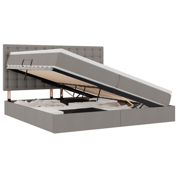 vidaXL LED-valgusega hoiuvoodi Pruunikashall 200 x 200 cm Pol&uuml;ester