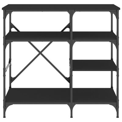 vidaXL köögiriiul, must, 90 x 40 x 84 cm, tehispuit ja metall