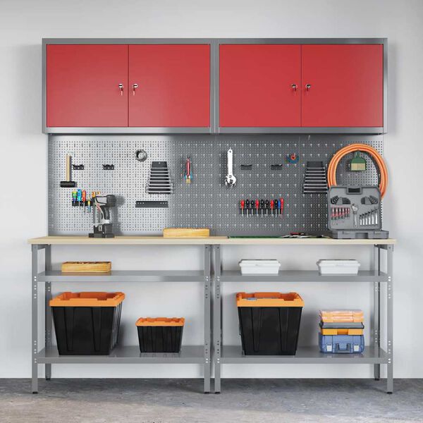 vidaXL T&ouml;&ouml;lauakomplekt riiuliga 8 pcs Hall 200 x 55 x 200 cm Teras