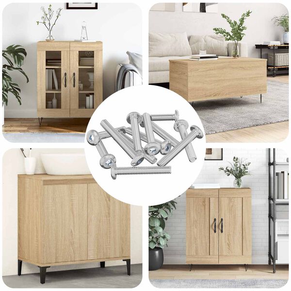 vidaXL Lukustus Kruvi &Uuml;ksv&auml;rviline 12 pcs H&otilde;bedane M6 x 35 mm Teras