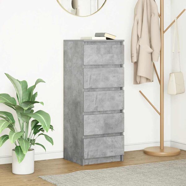 vidaXL puhvetkapp sahtlitega, betoonhall, 37,5 x 35x 99 cm, tehispuit