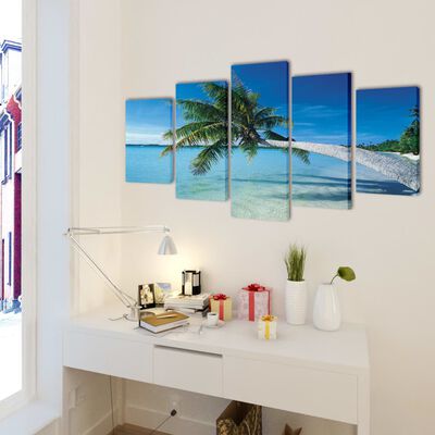 Seinamaalikomplekt rannaliiv ja palm, 200 x 100 cm