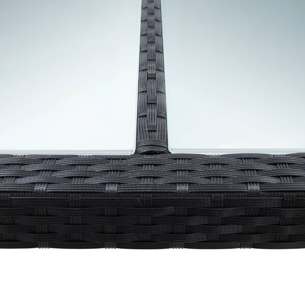 vidaXL aialaud, must, 200 x 150 x 74 cm, polürotang