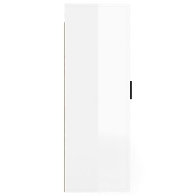 vidaXL seina telerikapp, kõrgläikega valge, 40x34,5x100 cm