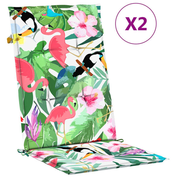 vidaXL kõrge seljatoega toolipadjad 2 tk, mitmevärviline, 120x50x3 cm