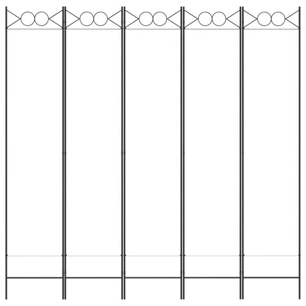 vidaXL 5 paneeliga ruumijagaja, valge, 200 x 200 cm, kangas