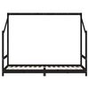 vidaXL lastevoodi raam, must, 80 x 200 cm, m&auml;nnipuit