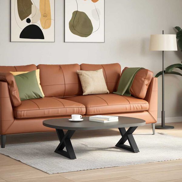 vidaXL kohvilaua jalad 2 tk mustad 50 x (30&ndash;31,3) cm terasest