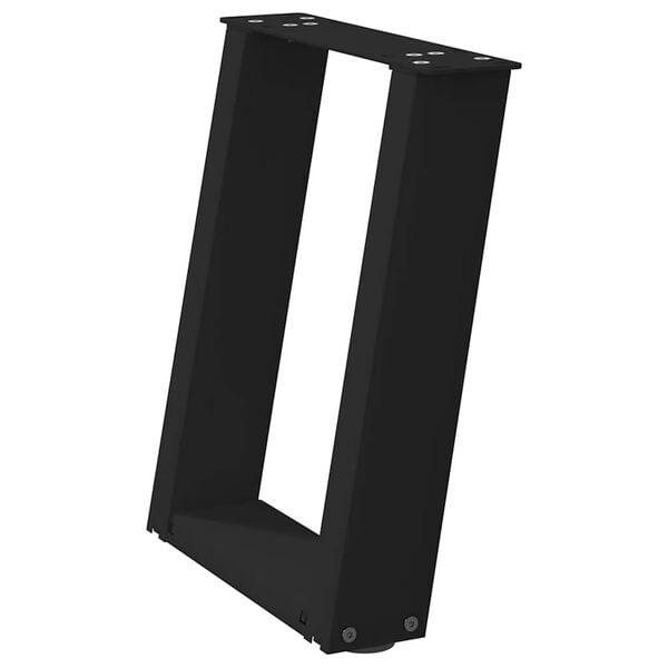 vidaXL kohvilaua jalad U-kujulised 2 tk mustad 28 x (42-43) cm terasest