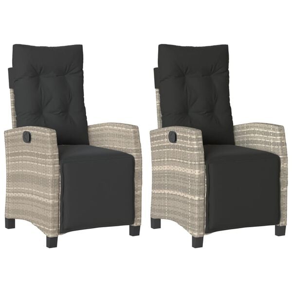 vidaXL allalastava seljatoega aiatoolid koos jalatoega 2 tk, helehall