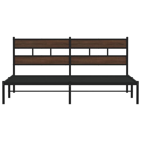 vidaXL peatsiga voodiraam, ilma madratsita, pruun tamm, 190x200 cm