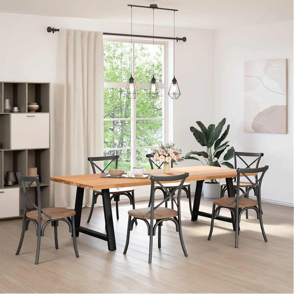 vidaXL söögilaua jalad, A-kujulised, 2 tk, mustad, 100 x (72–73) cm, teras