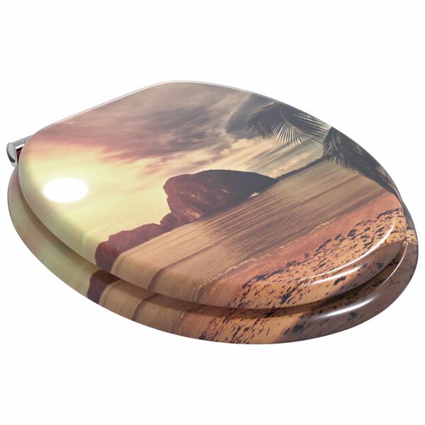 vidaXL Pehme sulgumise tualettruumi istmed Oranž 44 x 38 cm MDF plaat