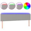 vidaXL LED-voodipeats, helehall, 200x5x78/88 cm, kangas