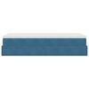 vidaXL Ottomani voodiraam madratsiga, tumesinine, 90x200cm, samet
