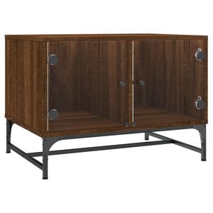 vidaXL kohvilaud klaasustega, pruun tamm, 68,5 x 50 x 50 cm