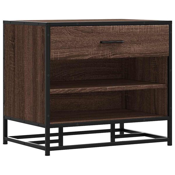 vidaXL kingapink pruun tamm 60x40x53,5cm projekteeritud puit ja metall