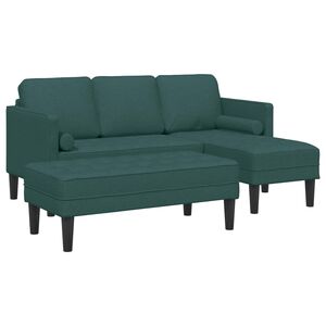 vidaXL Diivanikomplekt padjaga 2 pcs Tume rohelise Pol&uuml;ester