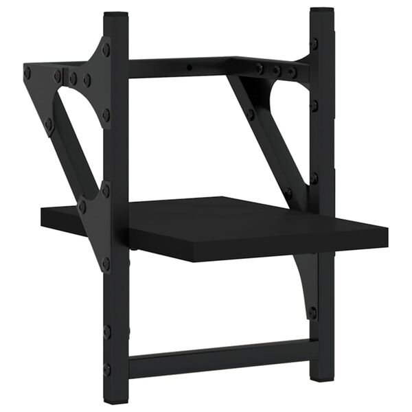 vidaXL lattidega seinariiulid 2 tk, must, 20 x 25 x 30 cm