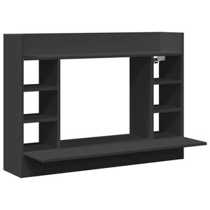 vidaXL seinale kinnitatav kirjutuslaud, must, 105x48x75 cm, tehispuit