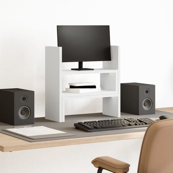 vidaXL kirjutuslaua korrastaja, valge, 40x17x41 cm, tehispuit