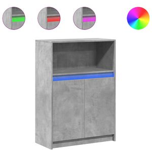 vidaXL puhvetkapp LED-tulega, betoonhall, 72x34x100 cm, tehispuit