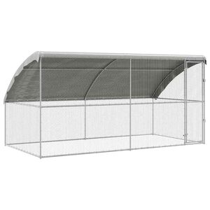 vidaXL Kanakpuur 2 tk H&otilde;bedane 400 x 200 x 200 cm Tsingitud teras