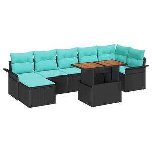 vidaXL Aia Diivanikomplekt ladustamisega 8 pcs Must Pol&uuml;rooster