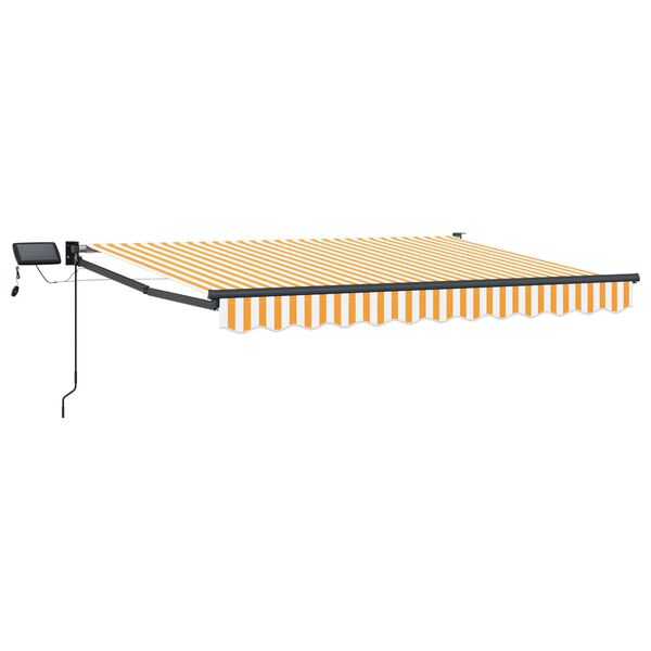 vidaXL K&auml;sitsi juhitav varikatus koos LED-idega 3,5 x 2,5 m