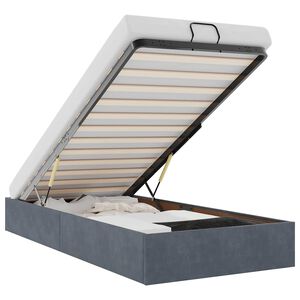 vidaXL ottomani voodiraam ilma madratsita, tumehall, 80x200 cm, samet