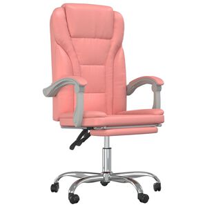 vidaXL reguleeritav kontoritool, roosa, kunstnahk
