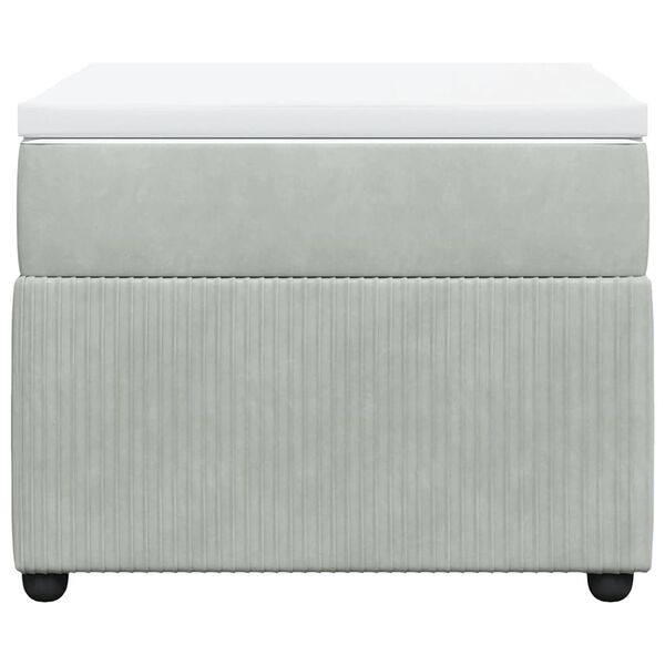 vidaXL kontinentaalvoodi madratsiga, helehall, 100x200 cm, samet