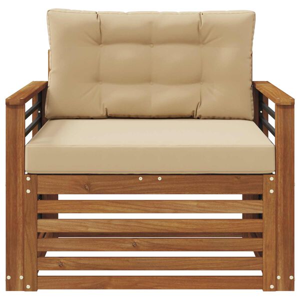 vidaXL V&auml;li diivanikomplekt Tugev akaatsiapuit ja pol&uuml;ester Neutraalne