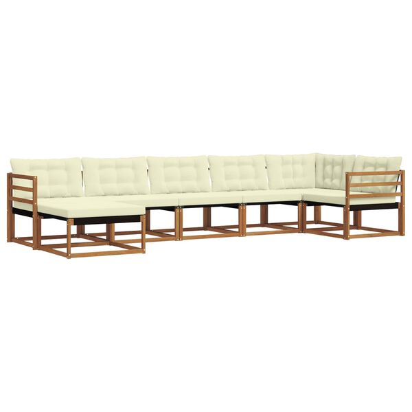 vidaXL V&auml;li diivanikomplekt 21 pcs Looduslik ja kreem Tugev akatsiapuu