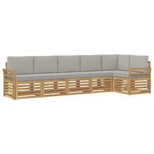 vidaXL V&auml;li diivanikomplekt 6 pcs Valge ja helehall