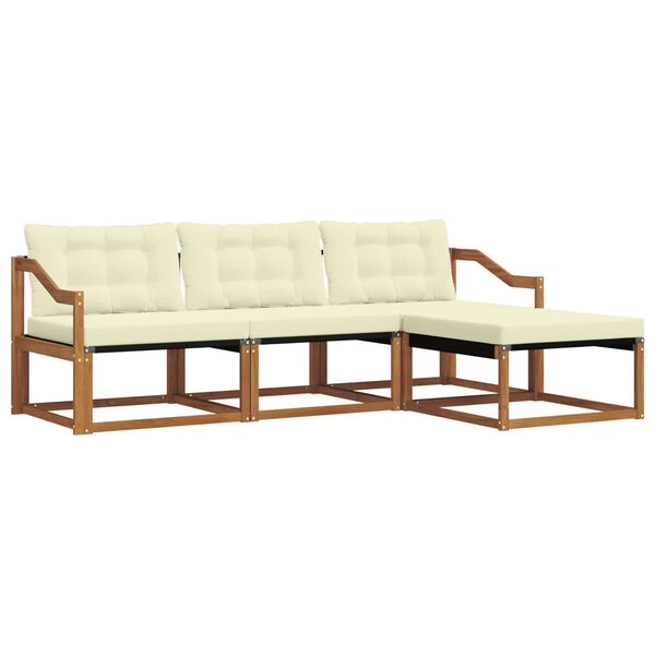 vidaXL V&auml;li diivanikomplekt padjaga 4 pcs Looduslik ja kreem