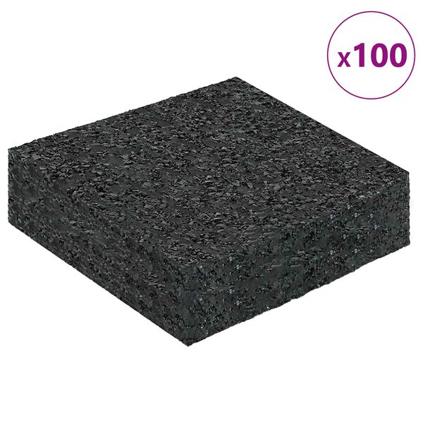 vidaXL Kummi graanulite terrassipadja Must 9 x 9 x 2 cm Kumm