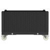 vidaXL ratastega taimekast, must, 80 x 50 x 54 cm, PP